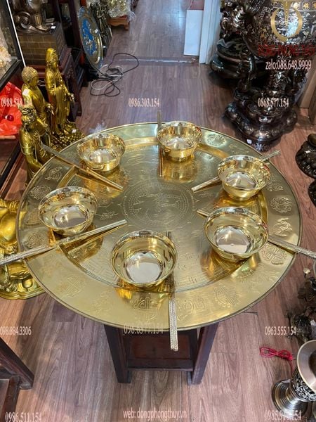 Mâm bát đũa Đại Bái bằng đồng