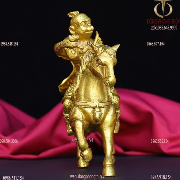 Tượng mã thượng phong hầu khỉ cưỡi ngựa phong thủy bằng đồng