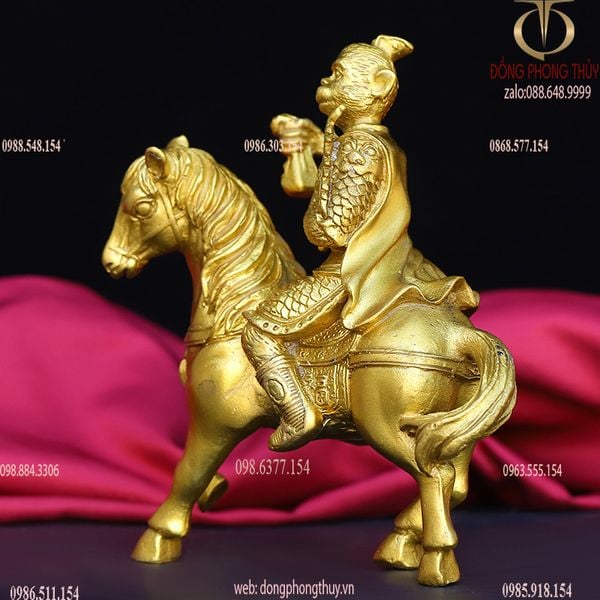 Tượng mã thượng phong hầu khỉ cưỡi ngựa phong thủy bằng đồng