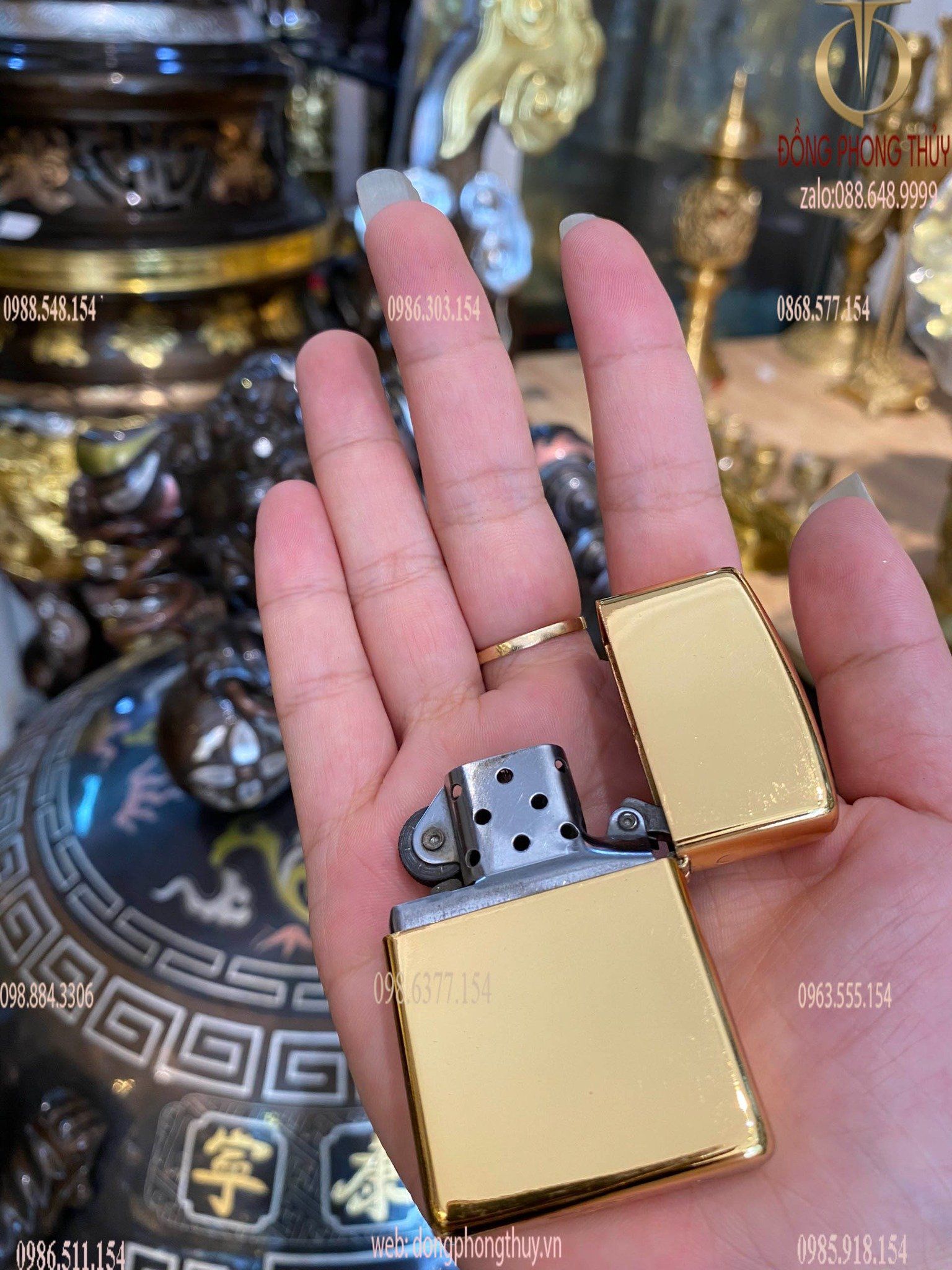 Mạ vàng 24k zippo