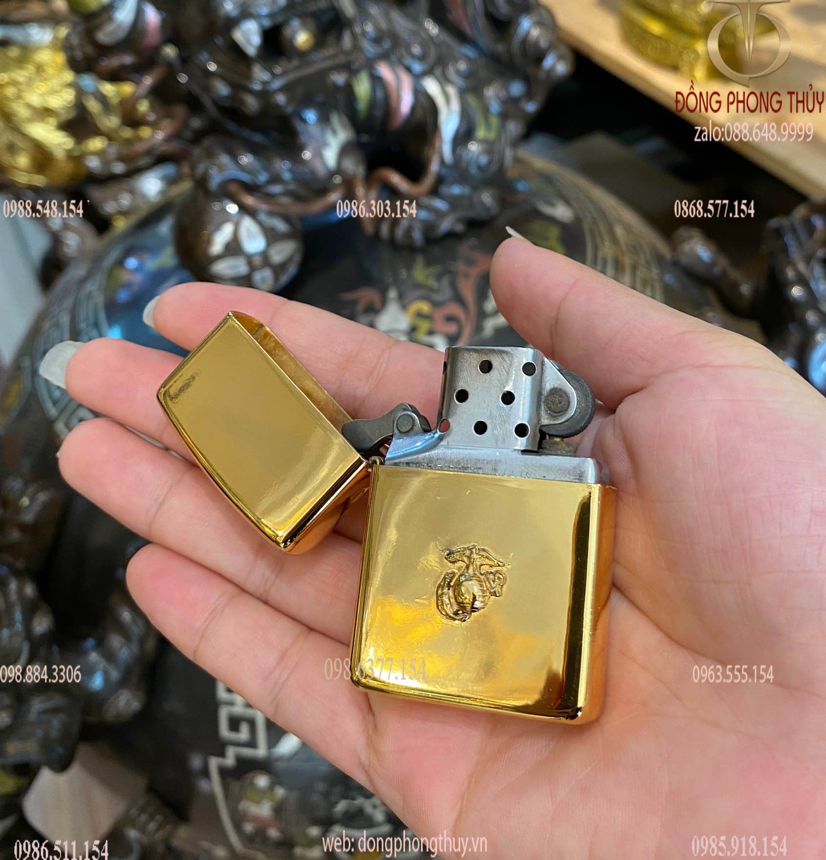 Mạ vàng 24k zippo