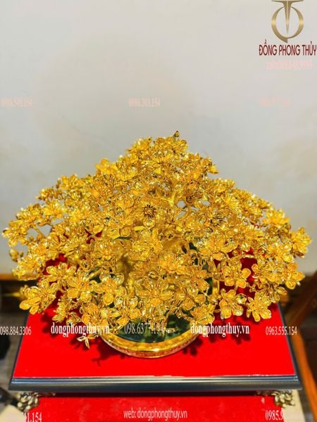 Cây mai bằng đồng mạ vàng 24k