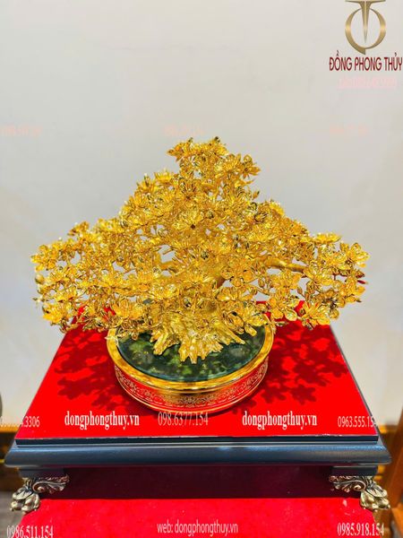 Cây mai bằng đồng mạ vàng 24k