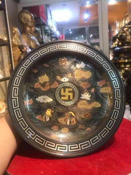 Mâm bồng khảm ngũ sắc đường kính 25cm