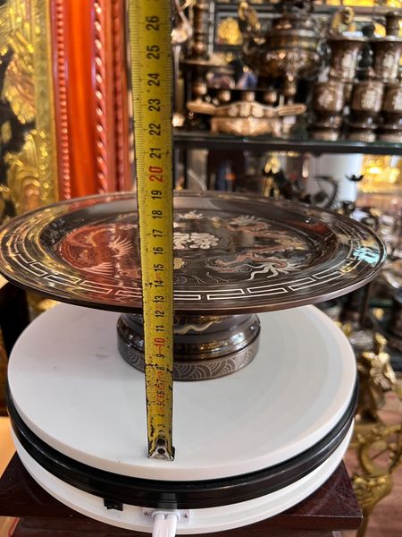 MÂM BỒNG ĐỒNG ĐỎ KHẢM NGŨ SẮC ĐƯỜNG KÍNH 35