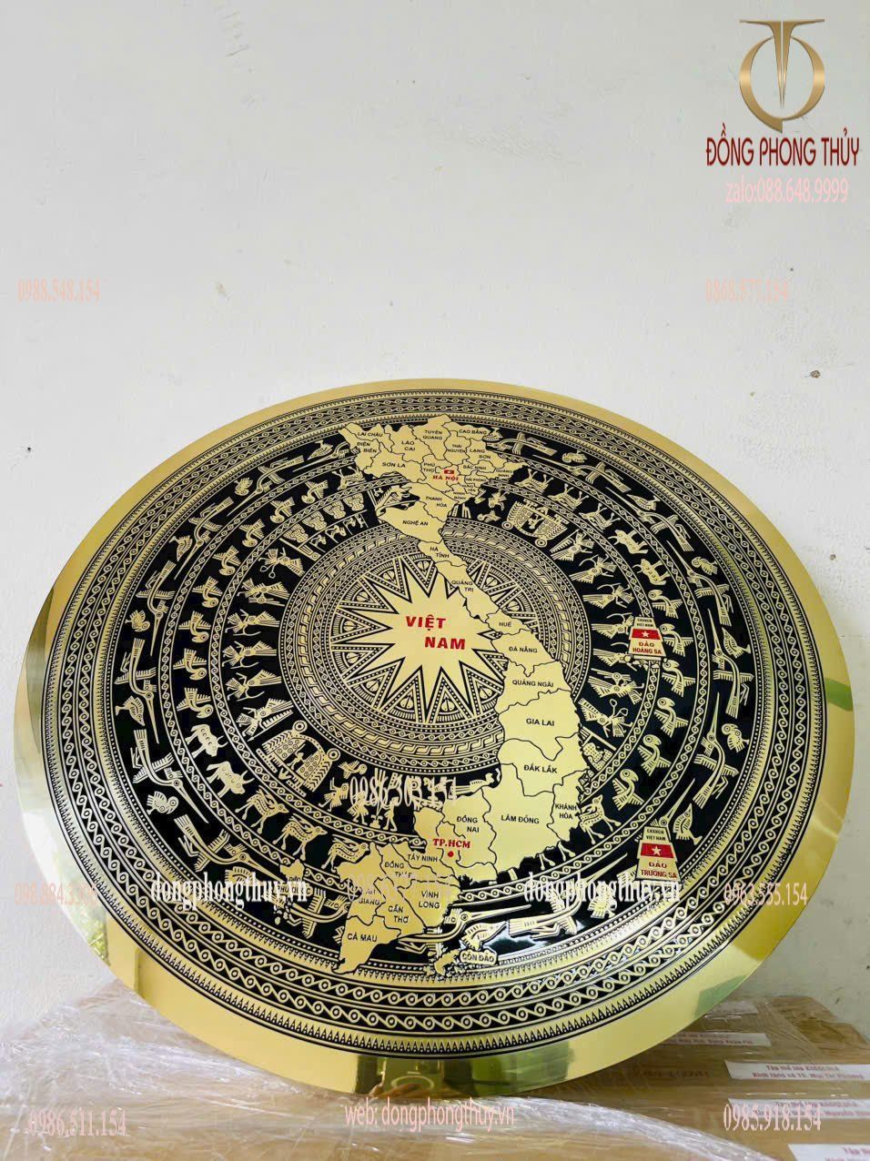Mặt trống đồng 34 tỉnh thành mẫu mới