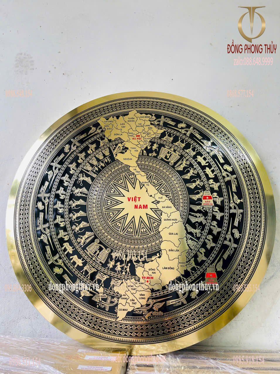 Mặt trống đồng 34 tỉnh thành mẫu mới