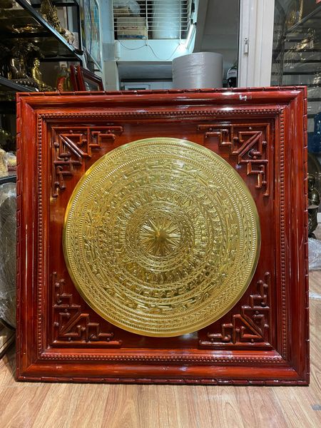 Mặt trống đồng 60cm dát vàng 24K