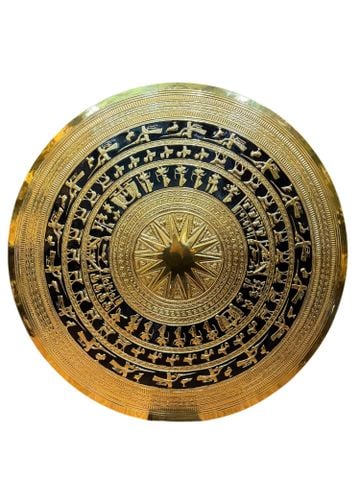 Mặt trống đồng thúc 1m08 bằng đồng nặng 9kg dát vàng 24k