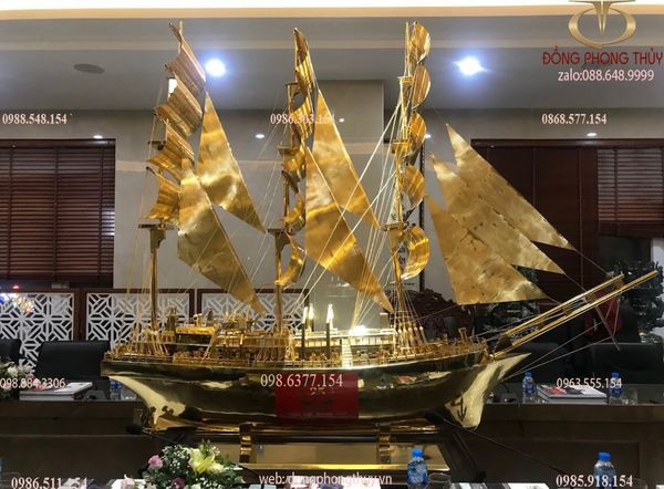 Quà tặng vip: Mô hình thuyền buồm cỡ đại Dài 208 cao 146 rộng 48cm