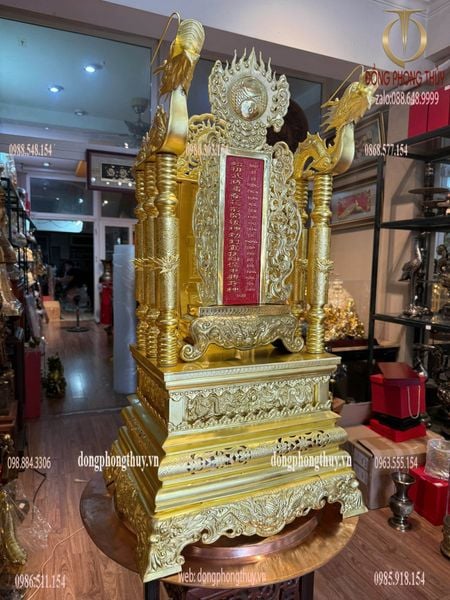 Ngai thờ + bài vị thờ bằng đồng