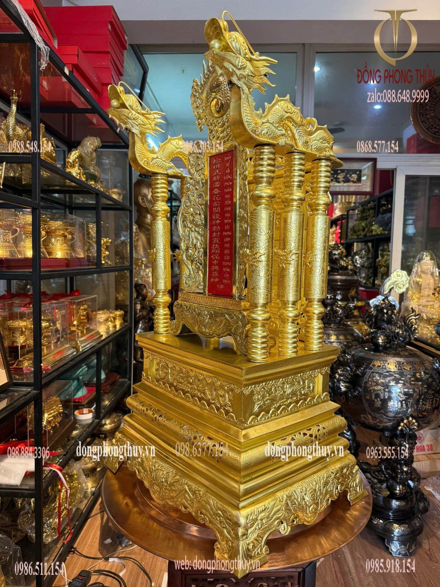 Ngai thờ + bài vị thờ bằng đồng