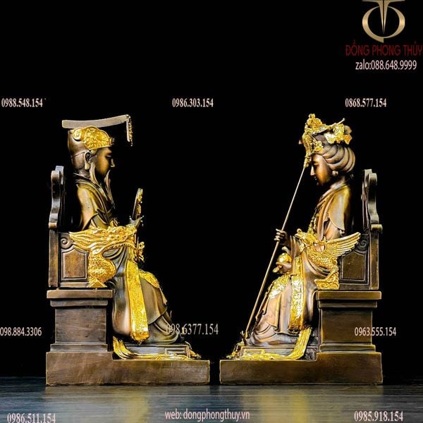Ngọc Hoàng Đại Đế - Vương Mẫu Nương Nương bằng đồng