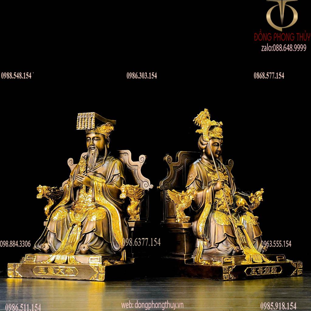 Ngọc Hoàng Đại Đế - Vương Mẫu Nương Nương bằng đồng