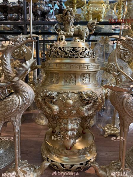 Bộ đỉnh đồng Ngũ sự cát tút cao 70cm