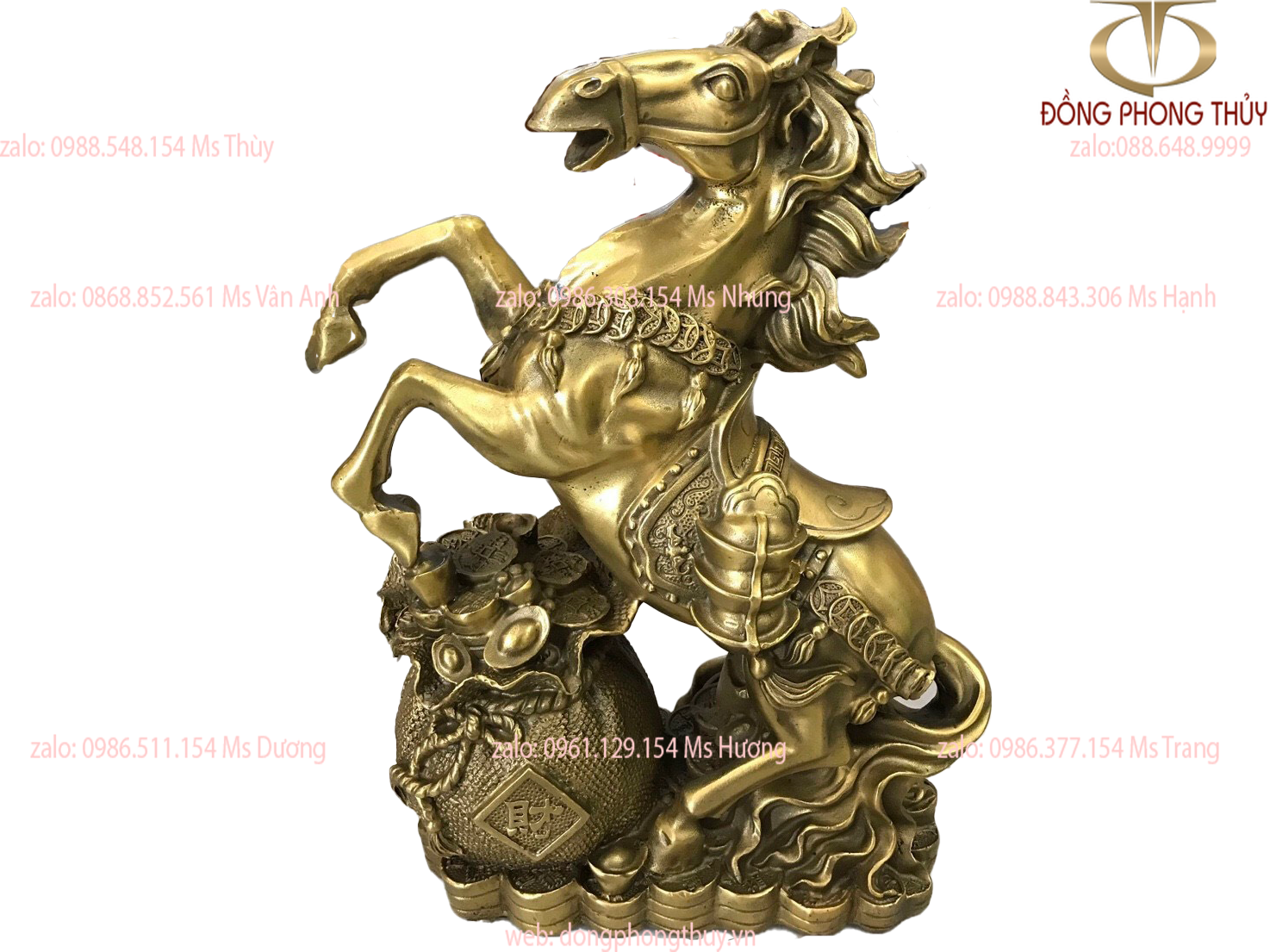 Tượng ngựa hũ vàng bằng đồng cao 31 ngang 25cm nặng 3,2kg