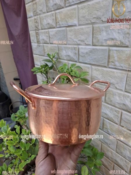 Nồi nhỏ bằng đồng đỏ gò thủ công