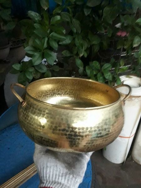 Nồi đồng vàng gò thủ công