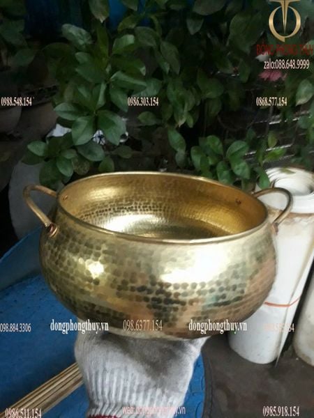 Nồi đồng vàng gò thủ công