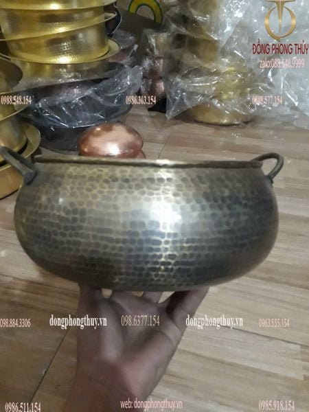 Nồi đồng vàng gò thủ công