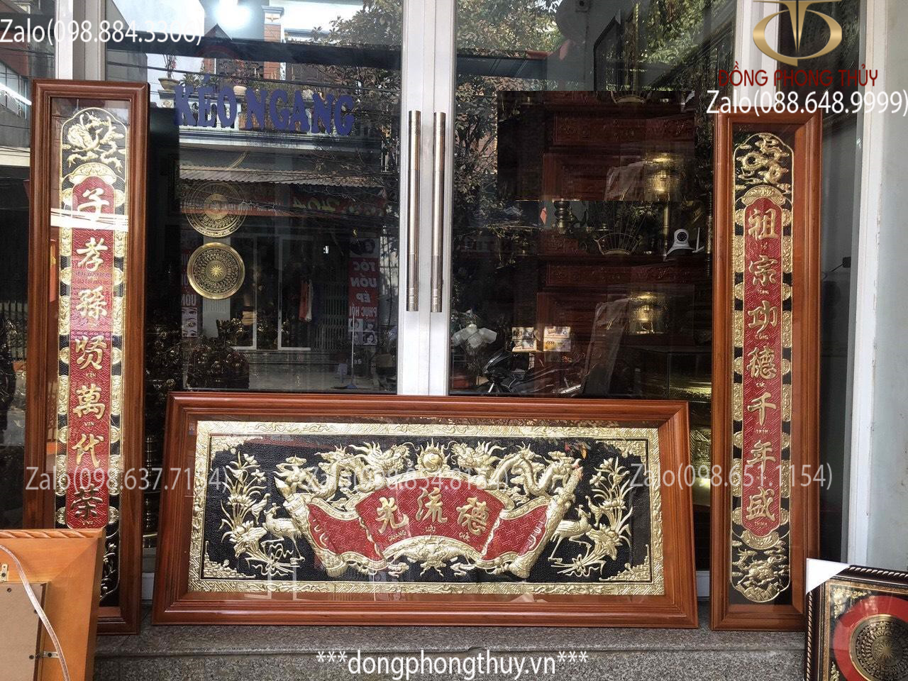 Bộ đại tự, hoành phi câu đối bằng đồng 1m55