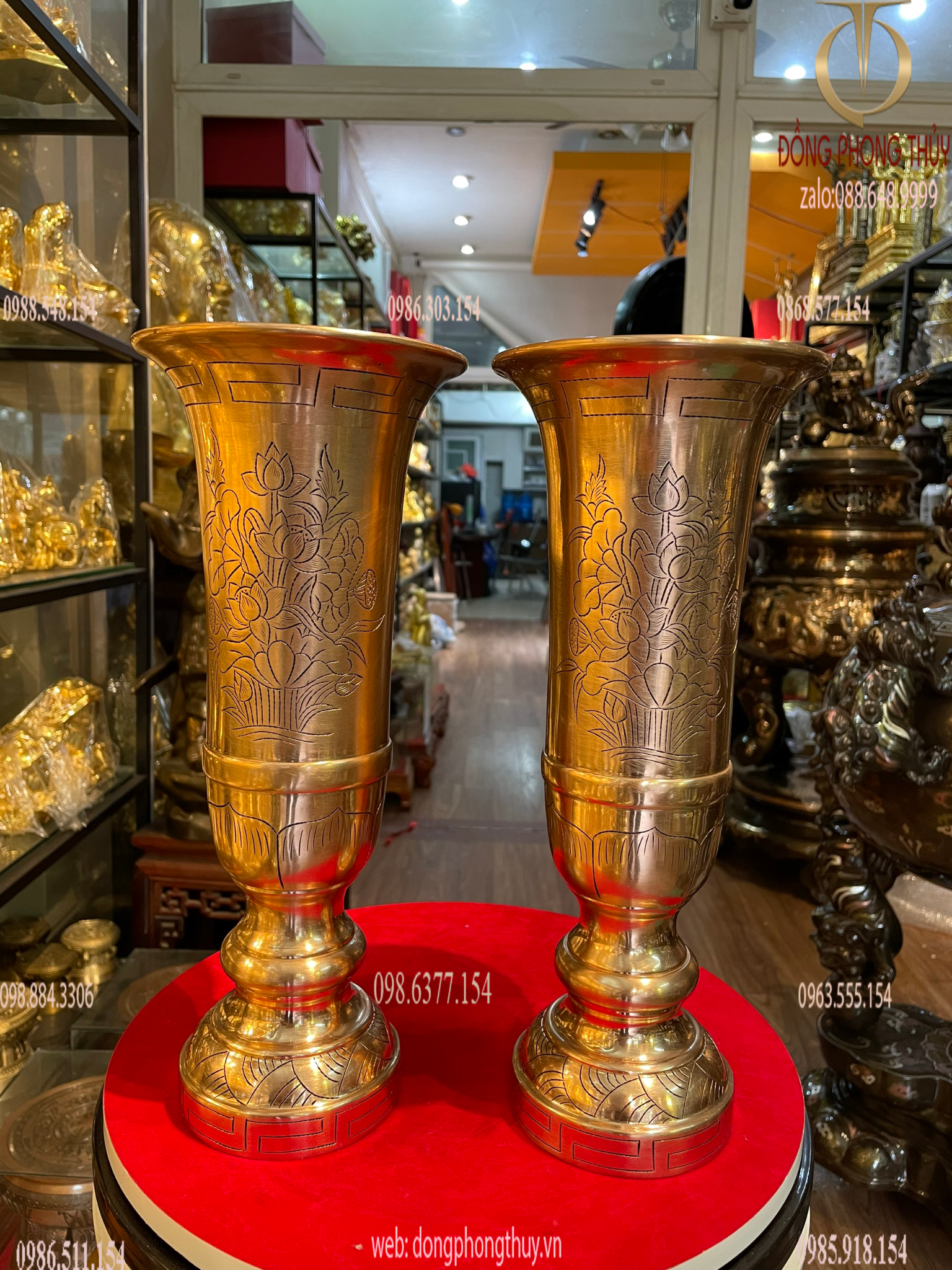 đôi ống hương đồng đỏ