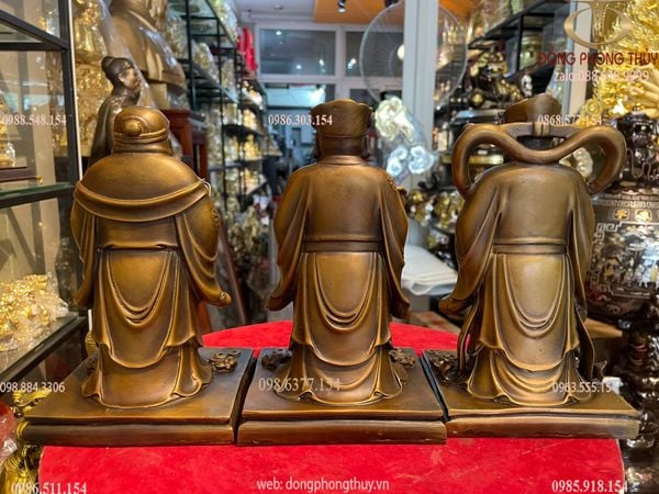 Thần Tiền + Thần tài + thổ địa bằng đồng cao 20cm