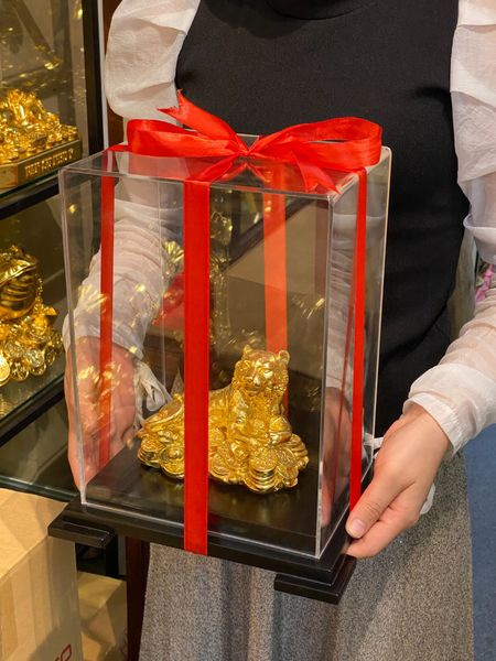 Quà tặng sếp: tượng hổ nằm mạ vàng 24k bằng đồng