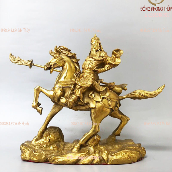 Tượng quan công cưỡi ngựa cao 21,5cm