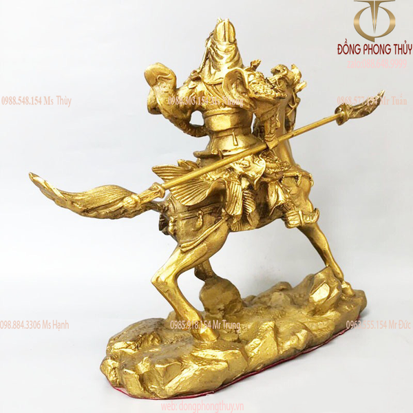 Tượng quan công cưỡi ngựa cao 21,5cm