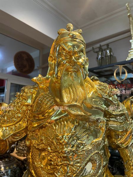 Tượng quan thánh đế quân dát vàng 24k 90cm