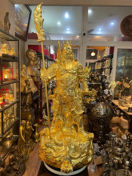 Tượng quan thánh đế quân dát vàng 24k 90cm