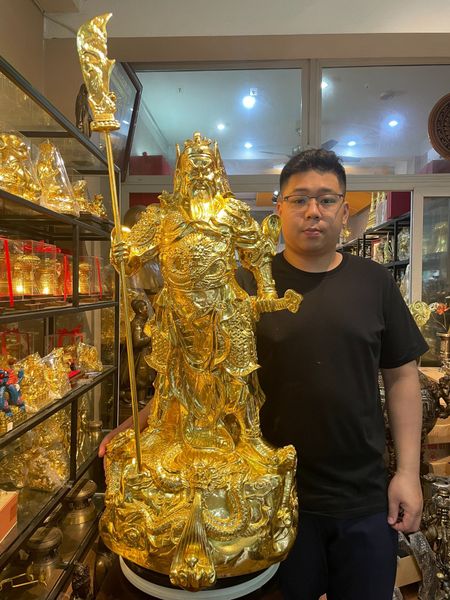 Tượng quan thánh đế quân dát vàng 24k 90cm