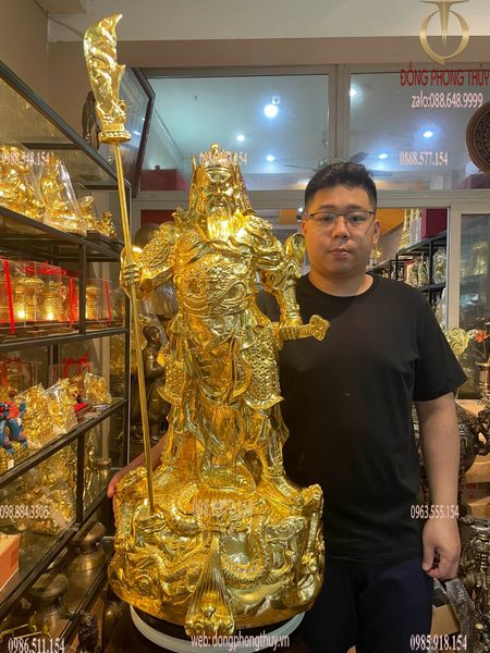 Tượng quan thánh đế quân dát vàng 24k 90cm