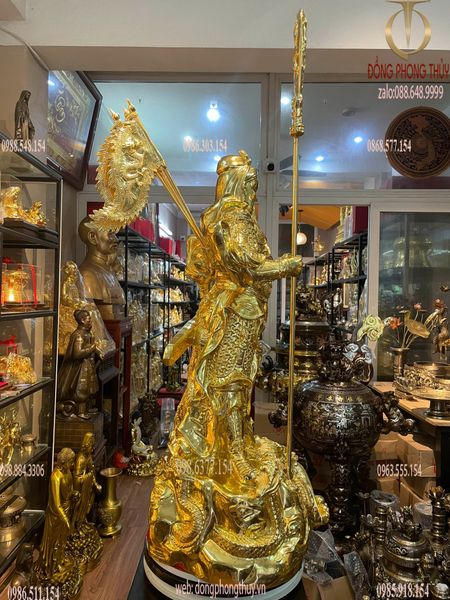 Tượng quan thánh đế quân dát vàng 24k 90cm