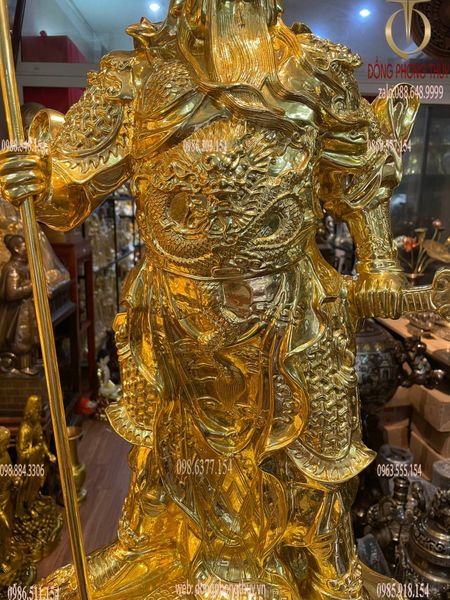 Tượng quan thánh đế quân dát vàng 24k 90cm