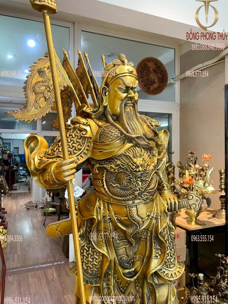 Tượng quan thánh đế quân 90cm ngũ cờ