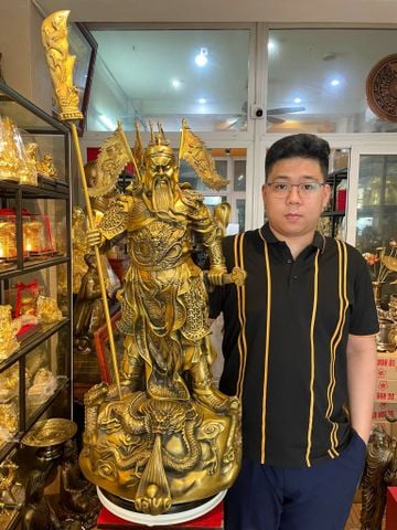 Tượng quan thánh đế quân 90cm ngũ cờ