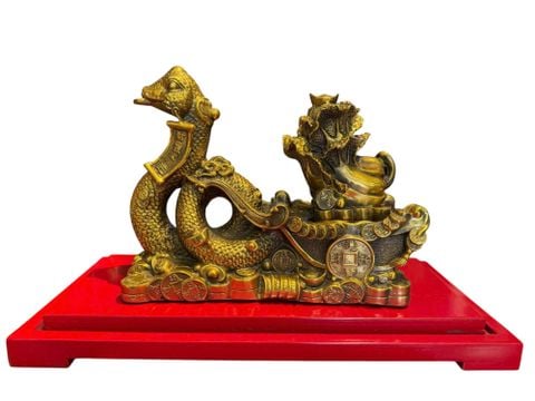Tượng rắn kéo bắp cải bằng đồng Cao 22 ngang 28 sâu 10 nặng 4,6kg