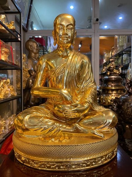 Tượng thánh tăng Sivali bằng đồng 38cm dát vàng 24k