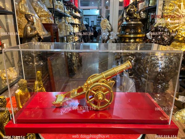 Súng pháo thần công bằng đồng dát vàng 24K