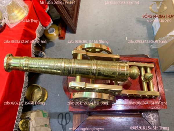 Súng thần công bằng đồng Cao 26 dài 48 ngang 21 nặng 9kg