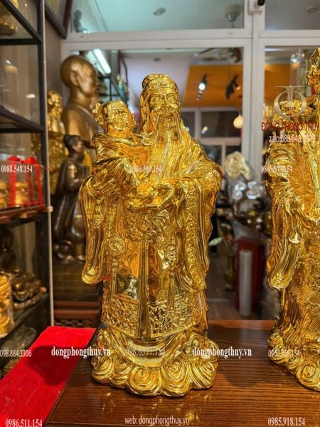 Bộ tam đa bằng đồng cao 35 ngang 14 sâu 14 nặng 10kg dát vàng