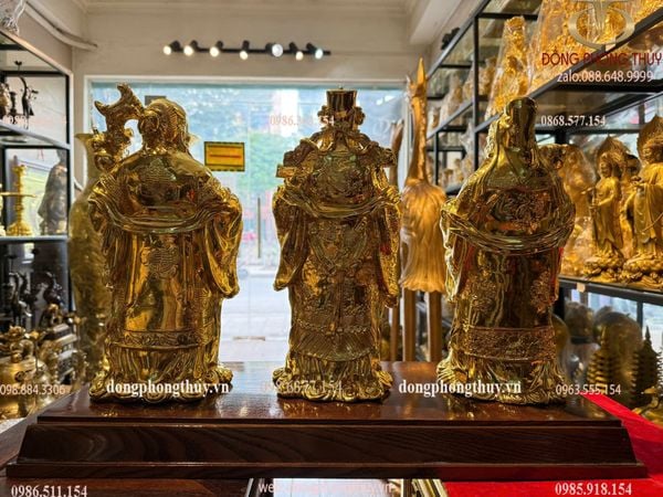 Bộ tam đa bằng đồng cao 35 ngang 14 sâu 14 nặng 10kg dát vàng