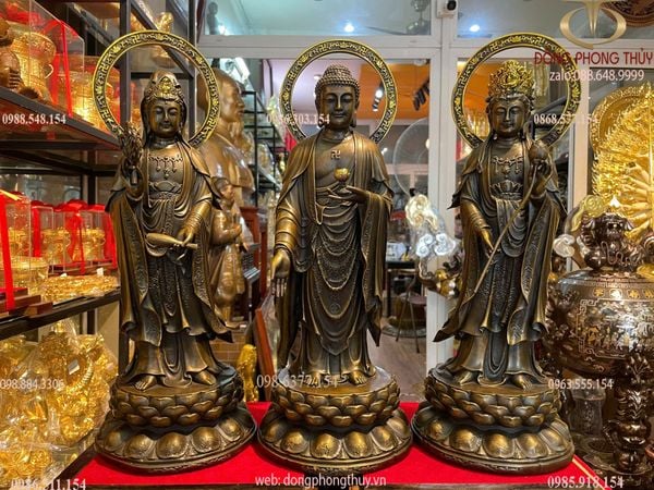 Tây phương tam thánh hào quang Cao đến đầu 40, đến lá đề 45, sâu 17 nặng 15,5kg