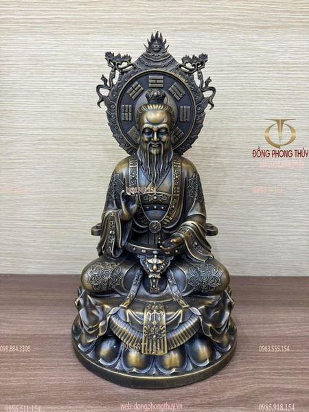 Tam thanh đạo giáo - Tam vị thánh tổ bằng đồng cao 36cm