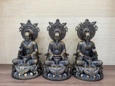 Tam thanh đạo giáo - Tam vị thánh tổ bằng đồng cao 36cm