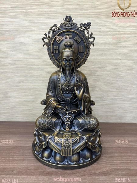 Tam thanh đạo giáo - Tam vị thánh tổ bằng đồng cao 36cm