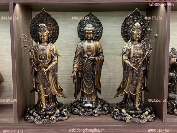 Tây phương tam thánh đứng cao 57cm