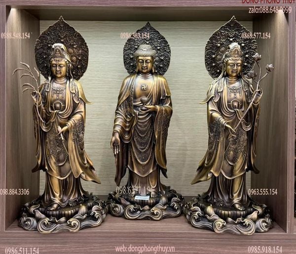 Tây phương tam thánh đứng cao 57cm